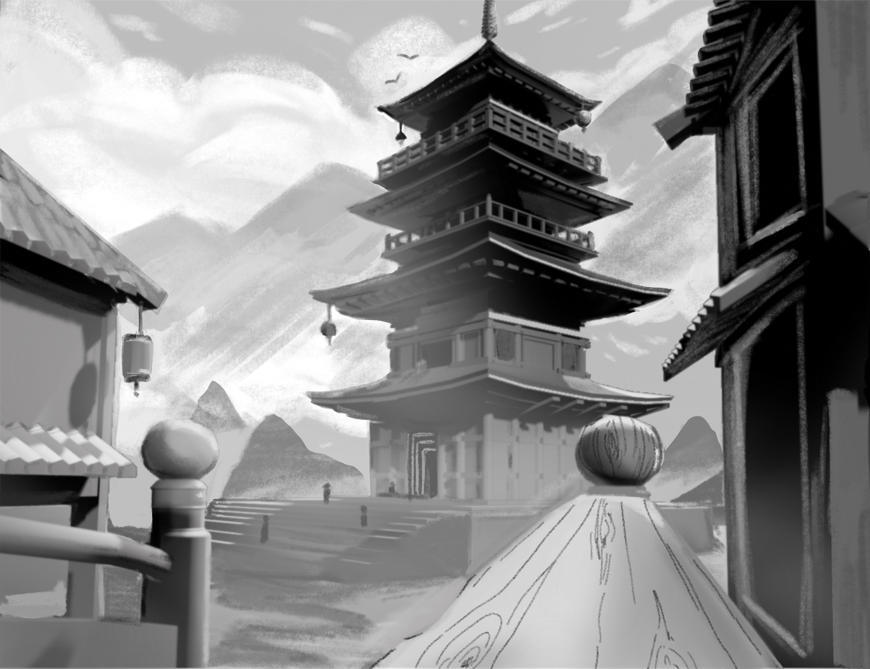 Black and White Pagoda